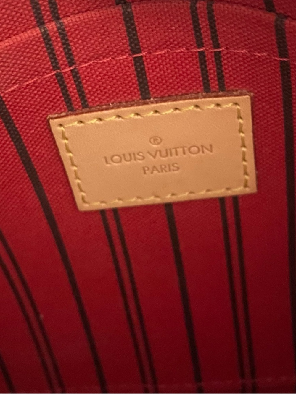Louis Vuitton Brown Monogram Canvas Pouch with Red Trim - Picture 5 of 8